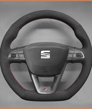 MEWANT Lenkradbezug für SEAT Leon 5F (FR|CUPRA) 2013-2020 / Ibiza 6F (FR|CUPRA) 2015-2021 / Alhambra (FR Line) 2015-2022 / Arona (FR Line) 2017-2021 / Ateca (FR-Line) 2016-2020 / Toledo FR 2014-2019 CUPRA Ateca 2018-2020