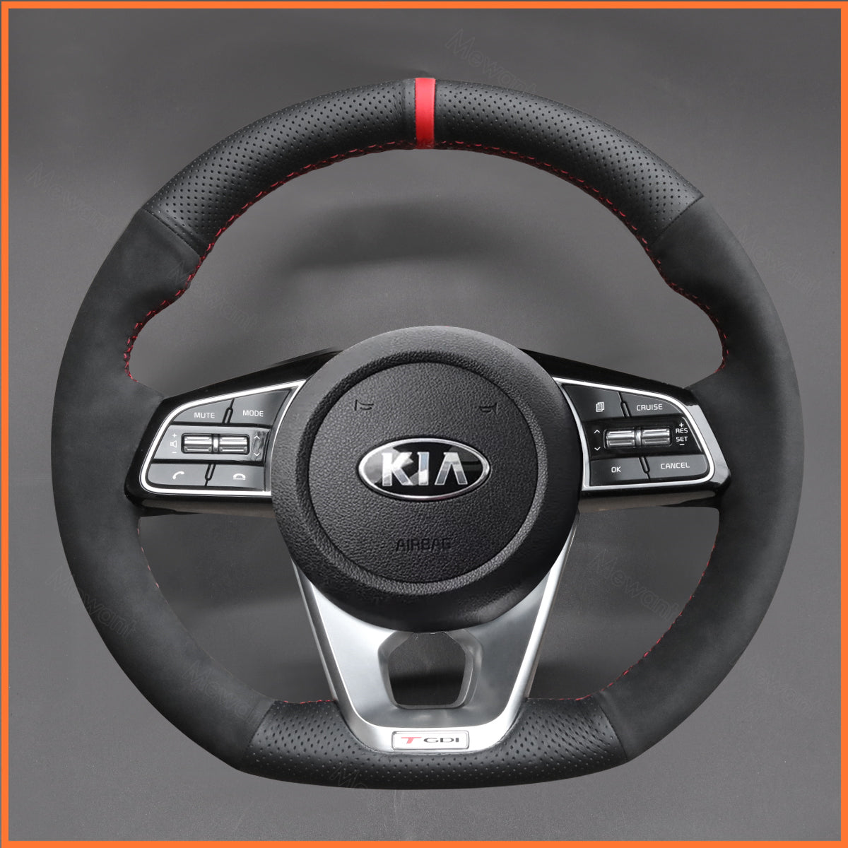 MEWANT steering wheel cover for Kia Ceed Cee'd 3 (GT/GT-Line) 2018-2022 / Proceed Pro Ceed (GT/GT-Line) 2018-2022 / Optima 5 (GT-Line) 2018-2021