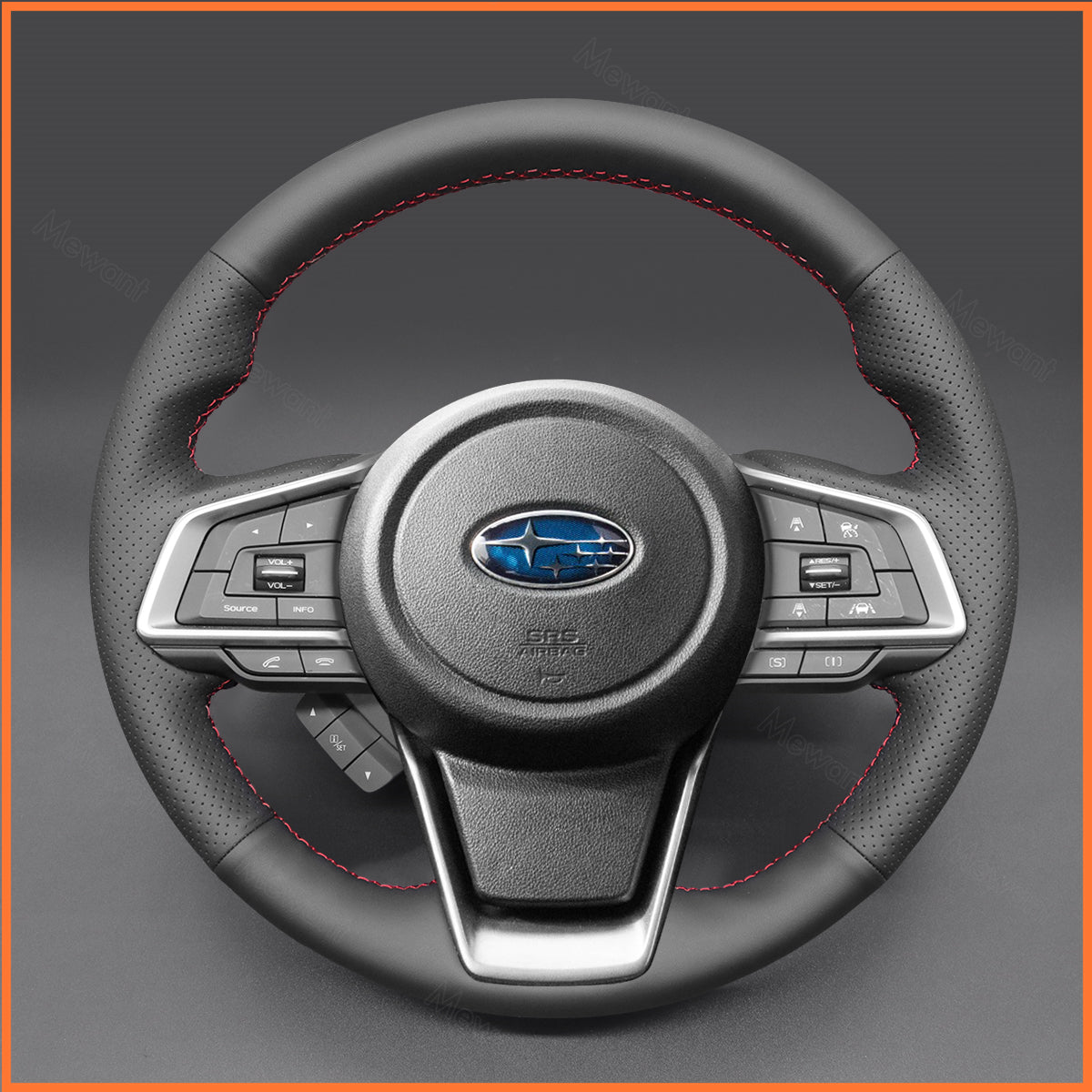 MEWANT Steering Wheel Cover for Subaru Forester 2019-2025 / Outback 2018-2024 / XV 2017-2024 / Crosstrek 2023-2025 / Impreza 2017-2024