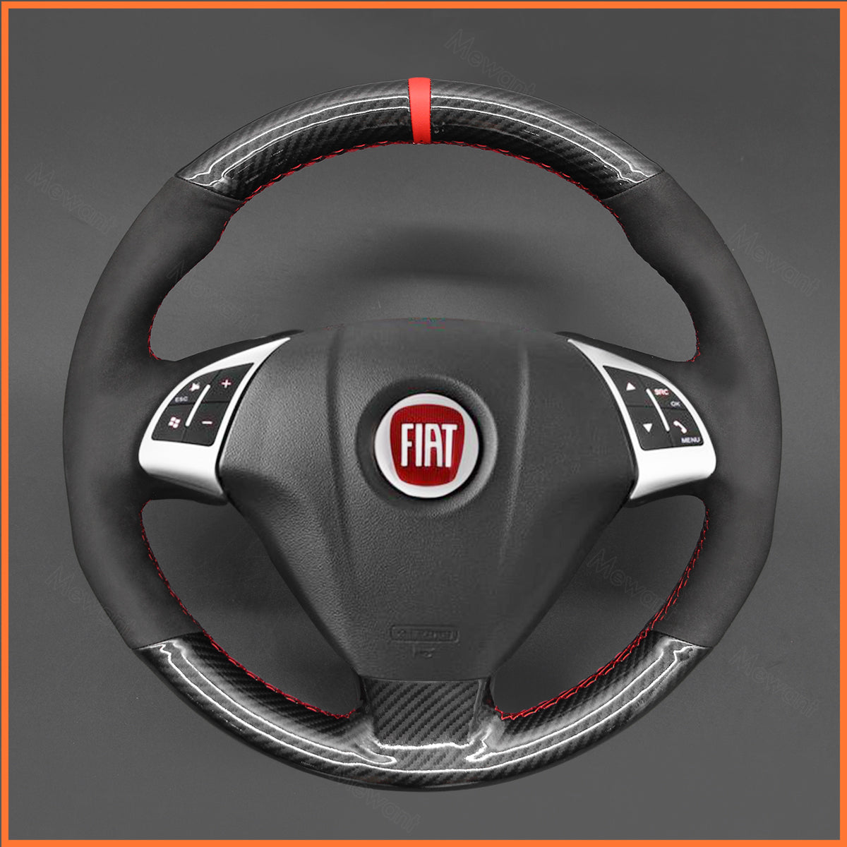 MEWANT Steering Wheel Cover for Fiat Punto / Bravo / Linea 2007-2019 / Qubo 2008-2015 / Doblo / Grande Punto 2005-2019