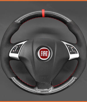 MEWANT Steering Wheel Cover for Fiat Punto 2007-2019 / Bravo 2007-2019 / Linea 2007-2019 / Qubo 2008-2015 / Doblo 2010-2014 / Grande Punto 2005-2019 /