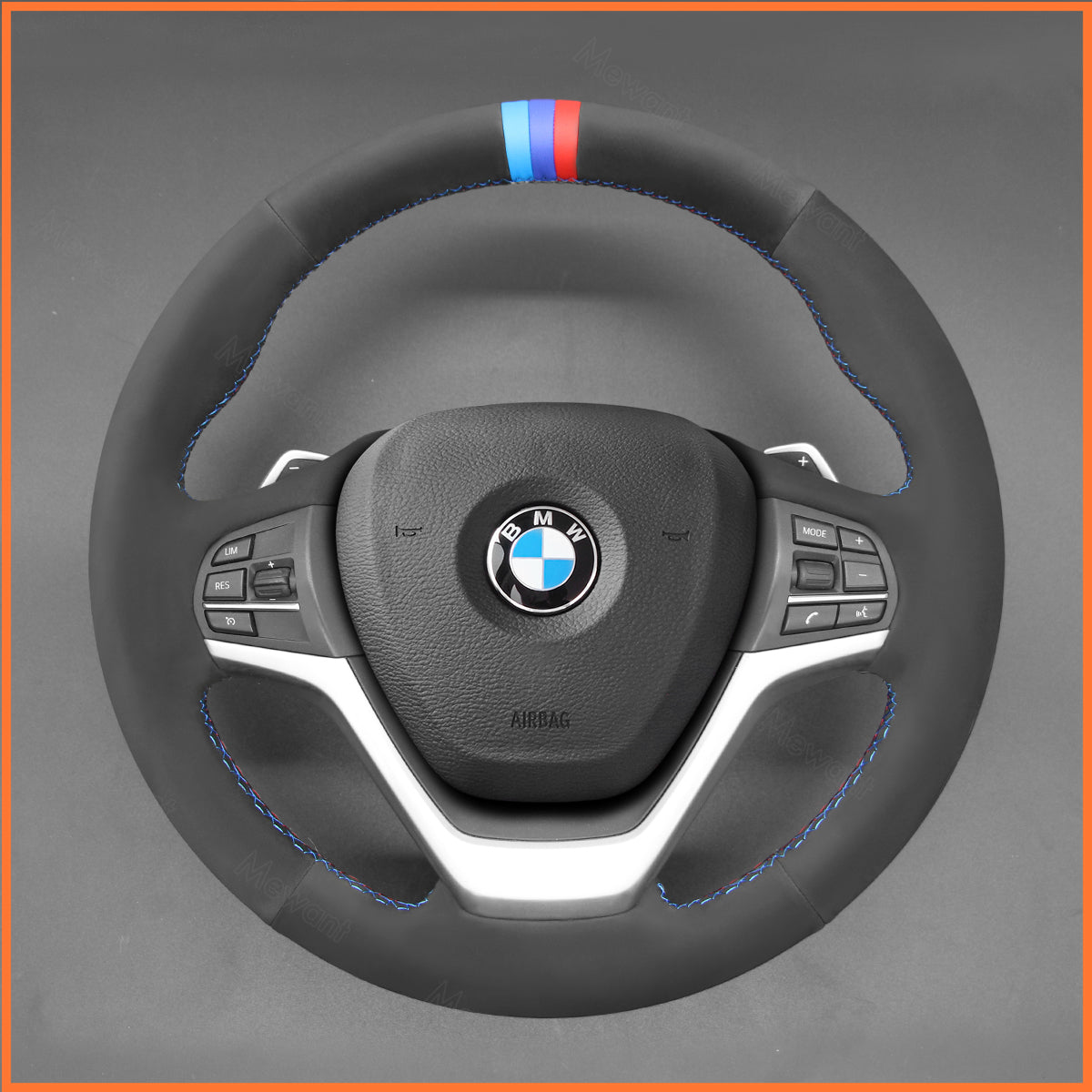 MEWANT steering wheel cover for BMW X5 F15 2013-2018 X6 F16 2015-2019