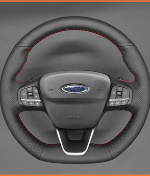 MEWANT steering wheel cover for Ford Focus ST-Line / Focus ST / Kuga ST-Line / Puma ST-Line / Puma ST / Fiesta ST-Line / Fiesta ST