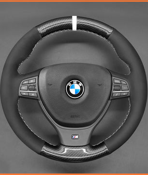 MEWANT steering wheel cover for BMW 5 Series F10 F11 F07 6 Series F12 F13 F06 2011-2017 / 7 Series F01 F02 2008-2015