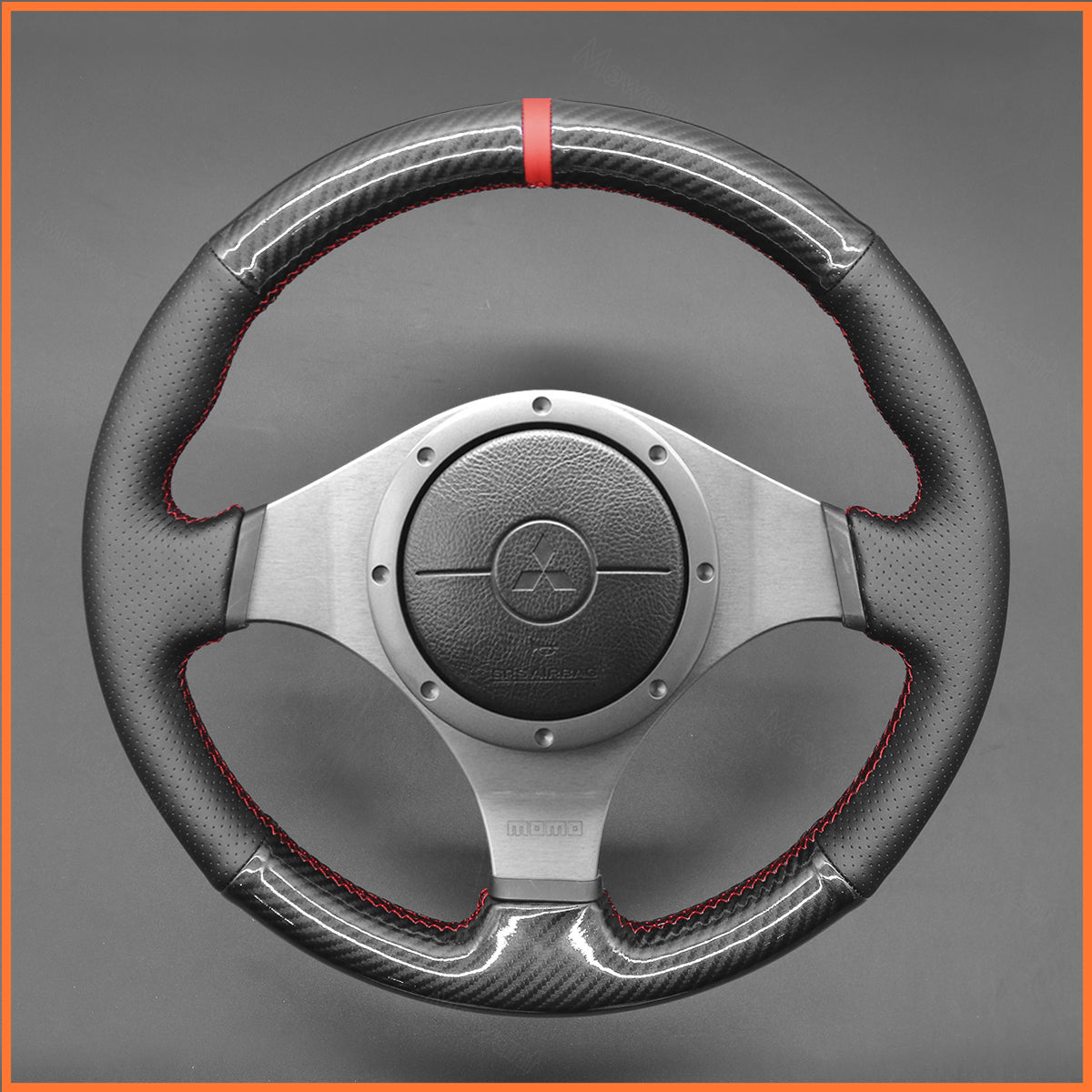 MEWANT Lenkradbezug für Mitsubishi Lancer Evolution 7 VII 2001-2002 / Lancer Evolution 8 VIII 2003-2004 / Lancer Evolution 9 IX 2005-2007