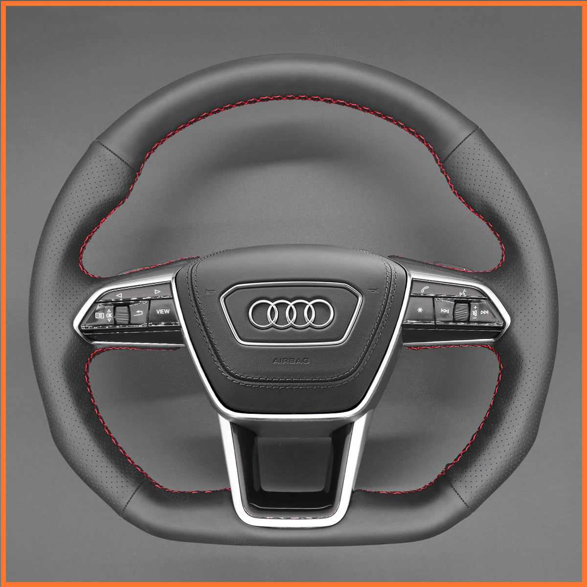 MEWANT steering wheel cover for Audi A6 Avant Allroad (C8/4K) / 2018-2022 / A7 (4K8) / S6 (C8/4K) / RS 6 (C8/4K)