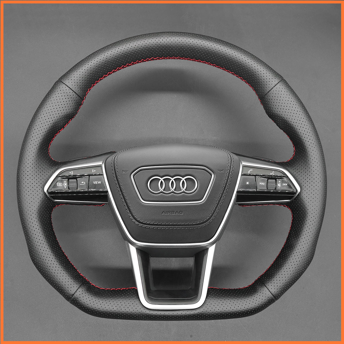 MEWANT steering wheel cover for Audi A6 Avant Allroad (C8/4K) / 2018-2022 / A7 (4K8) / S6 (C8/4K) / RS 6 (C8/4K)