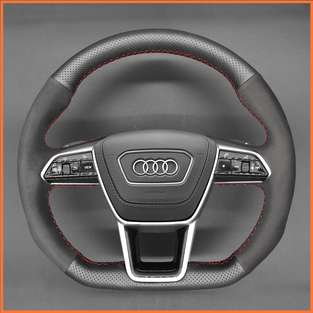 MEWANT steering wheel cover for Audi A6 Avant Allroad (C8/4K) / 2018-2022 / A7 (4K8) / S6 (C8/4K) / RS 6 (C8/4K)