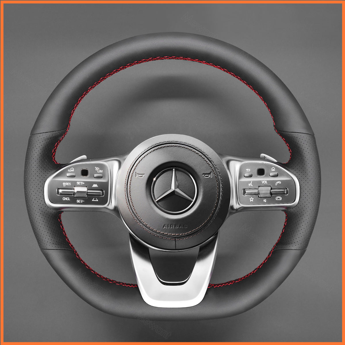 MEWANT Steering Wheel Cover for Mercedes-Benz AMG-Line AMG-Sport / A-Class (W177/V177) / B-Class (W247) / C-Class (C205/A205) 2018-2023