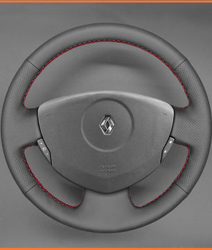 MEWANT Lenkradbezug für Renault Clio 2 / für Twingo 2 / für Dacia Sandero aus Mikrofaser-Leder Lenkradschoner