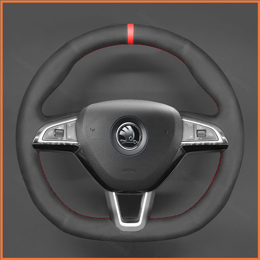 MEWANT steering wheel cover for Skoda Octavia Fabia Kodiaq Citigo Superb Scala 2016-2019