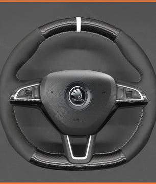 MEWANT steering wheel cover for Skoda Octavia / Skoda Fabia / Skoda Kodiaq / Skoda Citigo 2015-2019 / Superb / Skoda Scala 2019