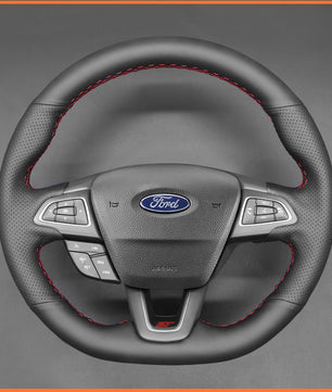 MEWANT steering wheel cover for Ford Focus ST-Line / Focus ST / Focus RS / Ecosport ST-Line / Kuga ST-Line