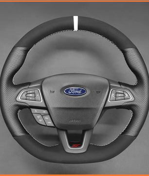 MEWANT steering wheel cover for Ford Focus ST-Line / Focus ST / Focus RS / Ecosport ST-Line / Kuga ST-Line
