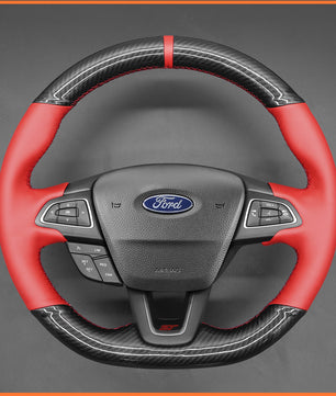 MEWANT steering wheel cover for Ford Focus ST-Line / Focus ST / Focus RS / Ecosport ST-Line / Kuga ST-Line