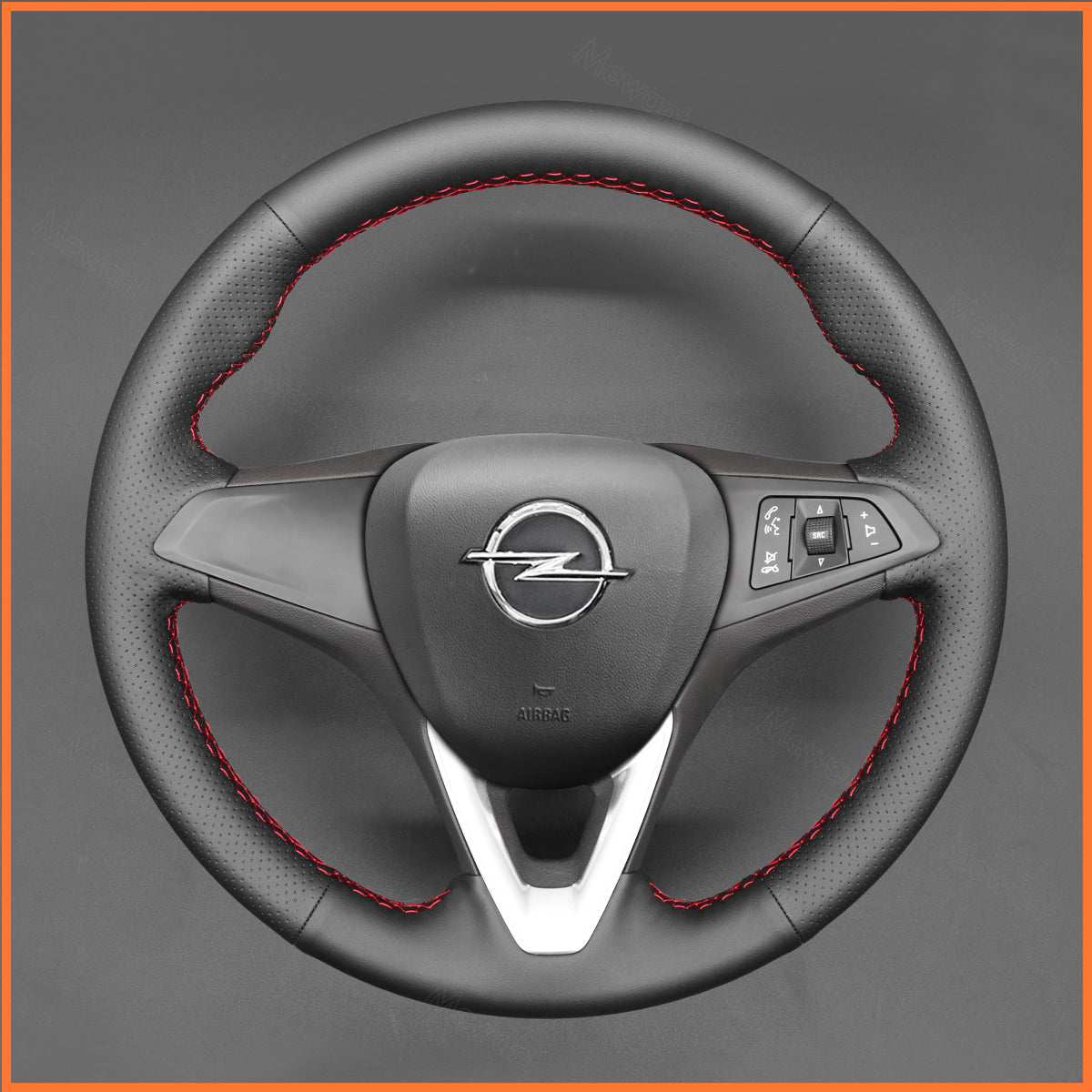 MEWANT Steering Wheel Cover for Opel Astra (K) 2015-2020 / Corsa (E) / Crossland X / Grandland X / Insignia (CT) B 2017-2020 / Zafira (C) 2016-2019