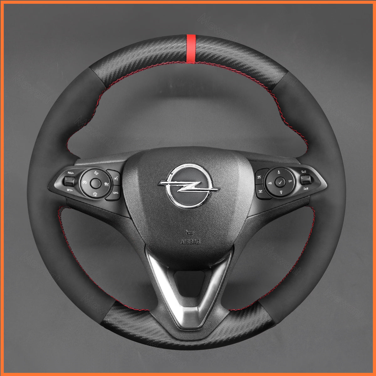 MEWANT Steering Wheel Cover for Opel Astra (K) 2015-2020 / Corsa (E) / Crossland X / Grandland X / Insignia (CT) B 2017-2020 / Zafira (C) 2016-2019