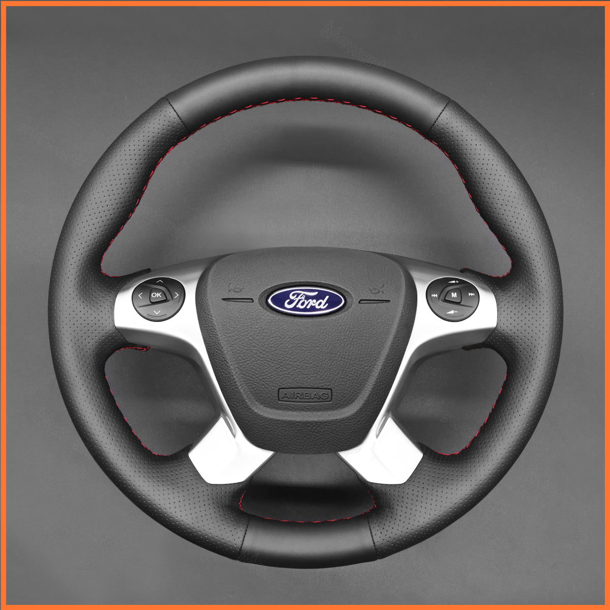 MEWANT steering wheel cover for Ford Tourneo Connect / Grand Tourneo Connect / Tourneo Custom / Transit / Transit Connect / Transit Custom