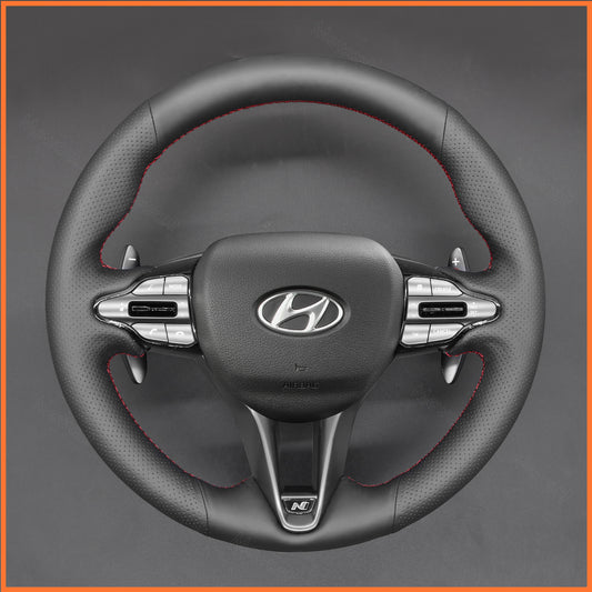 MEWANT Steering Wheel Cover for Hyundai Elantra (N Line) 2021-2024 / Elantra N 2022-2023 / Kona N 2022-2023 / Veloster N 2019-2022