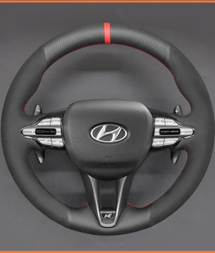 MEWANT Steering Wheel Cover for Hyundai Elantra (N Line) 2021-2024 / Elantra N 2022-2023 / Kona N 2022-2023 / Veloster N 2019-2022