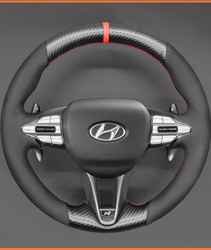 MEWANT Steering Wheel Cover for Hyundai Elantra (N Line) 2021-2024 / Elantra N 2022-2023 / Kona N 2022-2023 / Veloster N 2019-2022