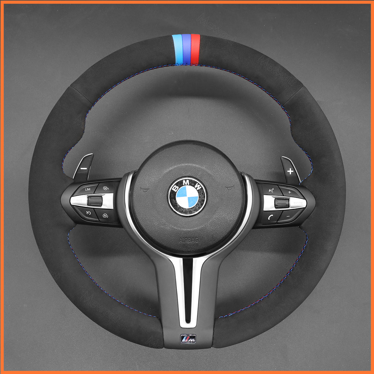 MEWANT steering wheel cover for BMW M2 F87 2016-2021 / M3 F80 M4 F82 F83 2014-2020 / M5 F10 M6 F06 F12 F13 / 2012-2018