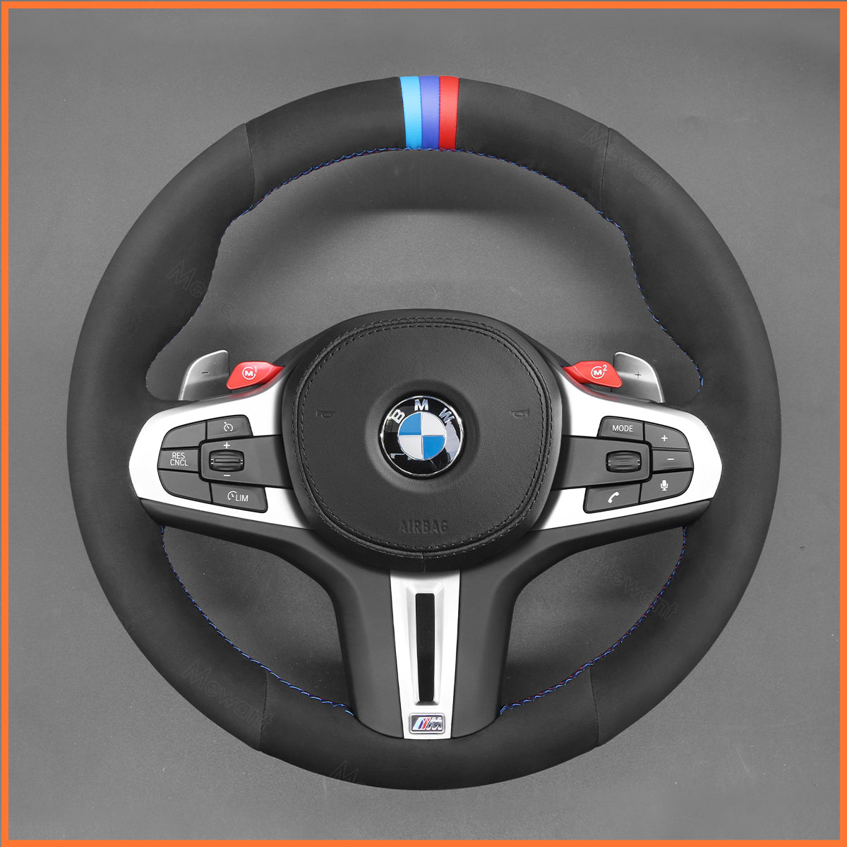 MEWANT Steering Wheel Cover for BMW M2 G87 M3 G80 G81 2021-2024 / M4 G82 G83 2021-2024 / X3 M X3M F97 F98 F95 F96 XM G09 2023-2024