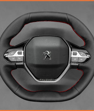MEWANT Lenkradbezug für Peugeot 208 308 (SW) 2008 3008 508 508 SW5008 Partner Rifter per Hand Nähen Lenkradschoner