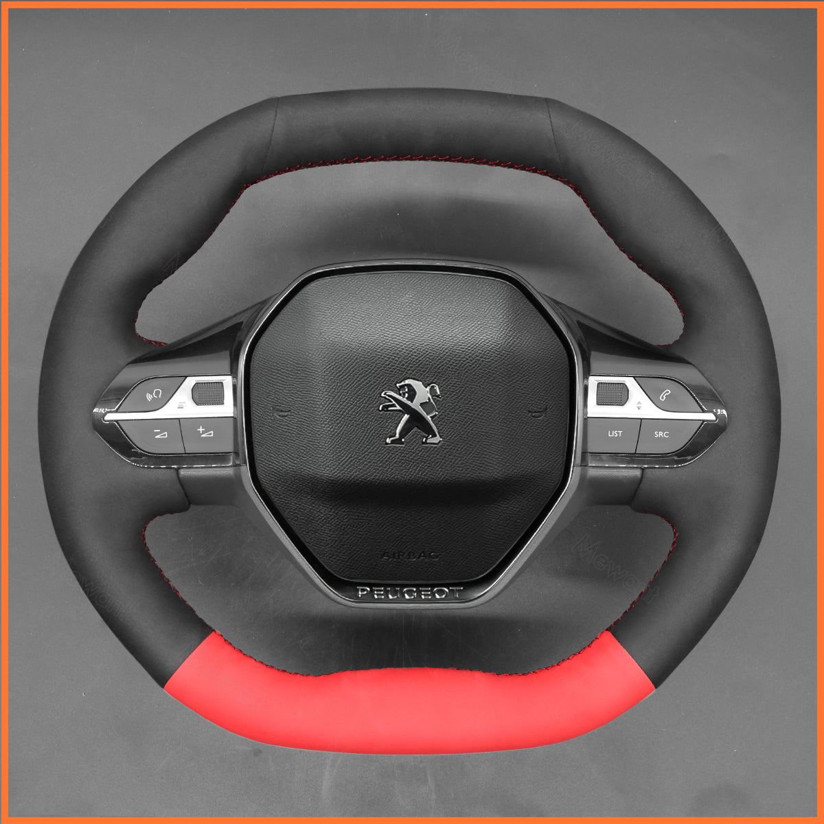 MEWANT Lenkradbezug für Peugeot 208  308 (SW) 2008 2019-2022 /3008 2016-2022 / 508 2018-2022 /5008 2017-2022 / Rifter 2018-2022
