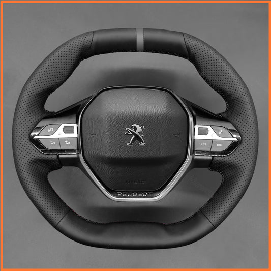 MEWANT Lenkradbezug für Peugeot 208 308 (SW) 2008 3008 508 508 SW5008 Partner Rifter per Hand Nähen Lenkradschoner