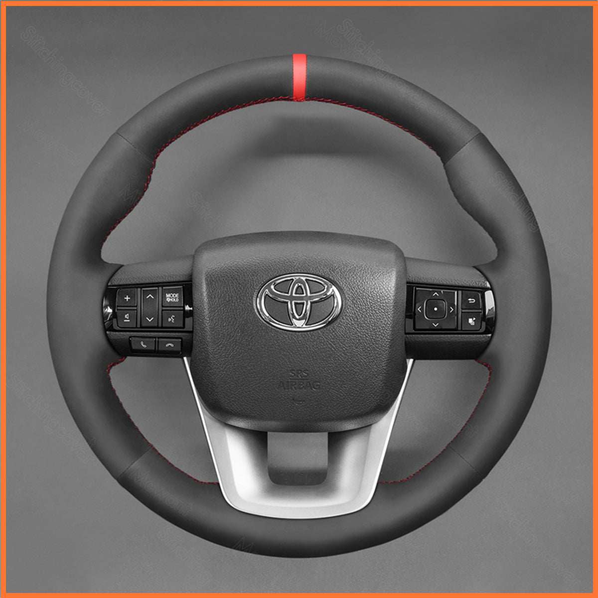 MEWANT Steering Wheel Cover for Toyota Hilux 2015-2024 / Fortuner II 2015-2021 / Land Cruiser 70 Series (J76/J78) 2022-2024