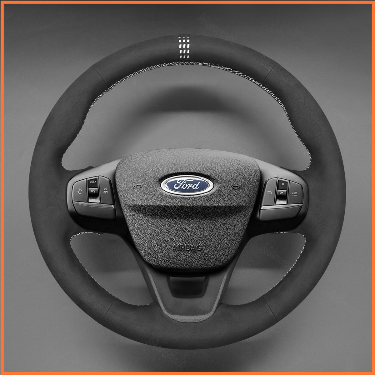 MEWANT Steering Wheel Cover for Ford Focus IV Kuga III Puma Bronco Sport Fiesta VII Maverick Tourneo Courier Tourneo Custom