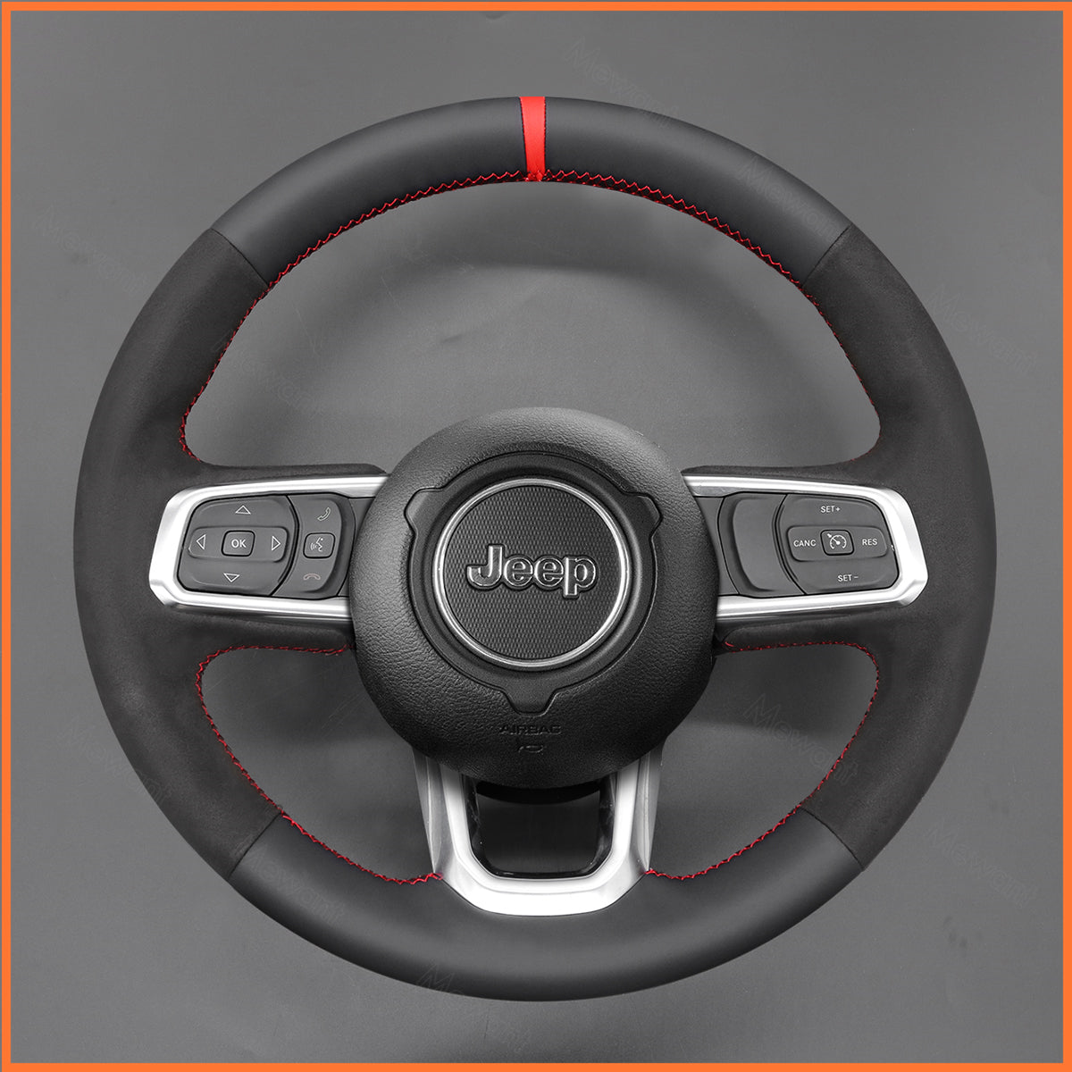 MEWANT Steering Wheel Cover for Jeep Wrangler (JL) 2018-2023 / Gladiator (JT) 2020-2023