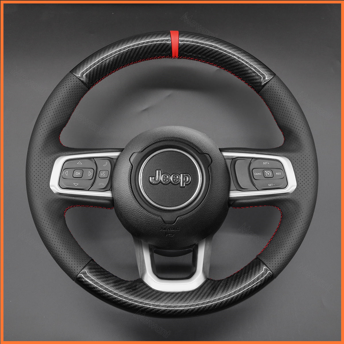 MEWANT Steering Wheel Cover for Jeep Wrangler (JL) 2018-2023 / Gladiator (JT) 2020-2023