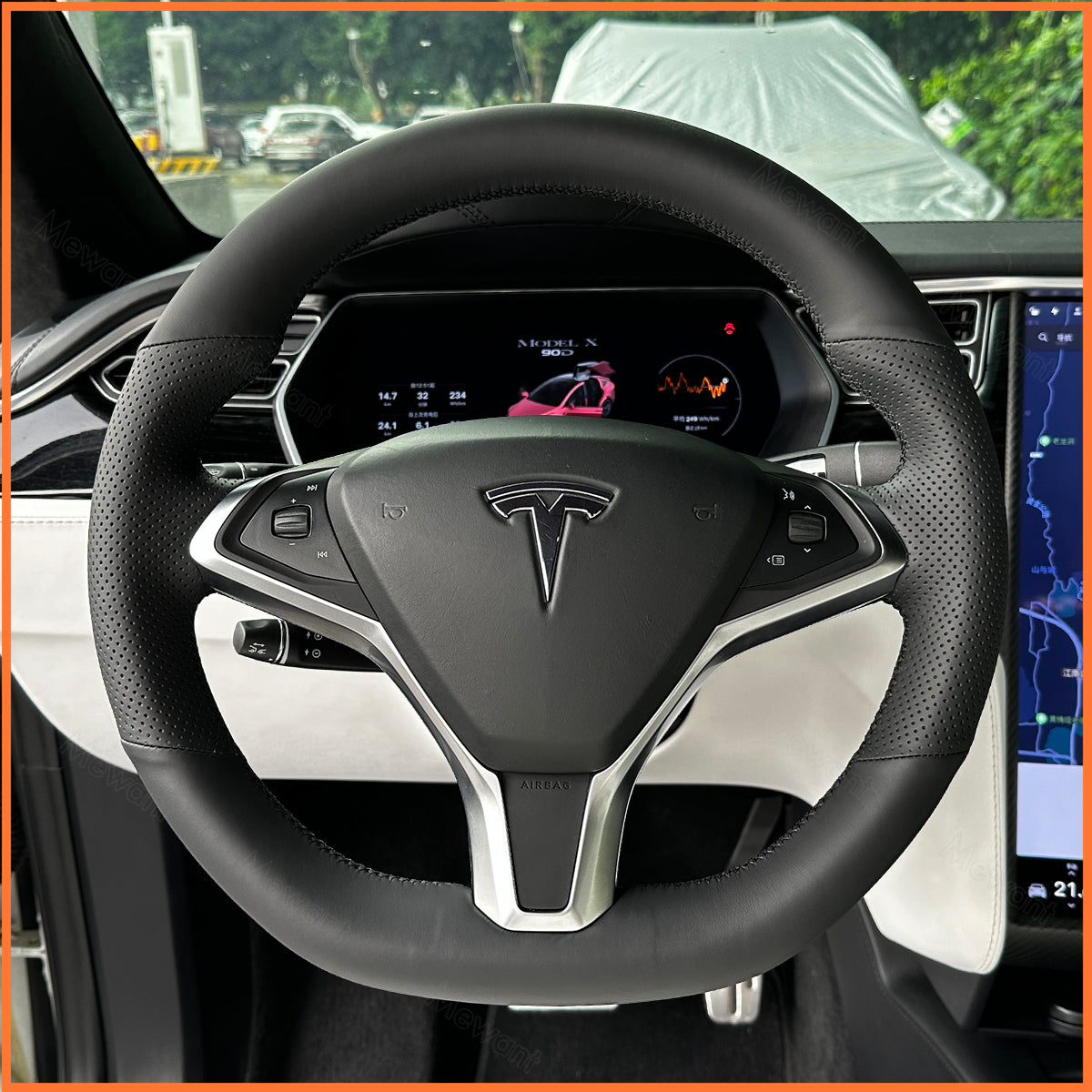 MEWANT steering wheel cover for Tesla model S 2013-2017