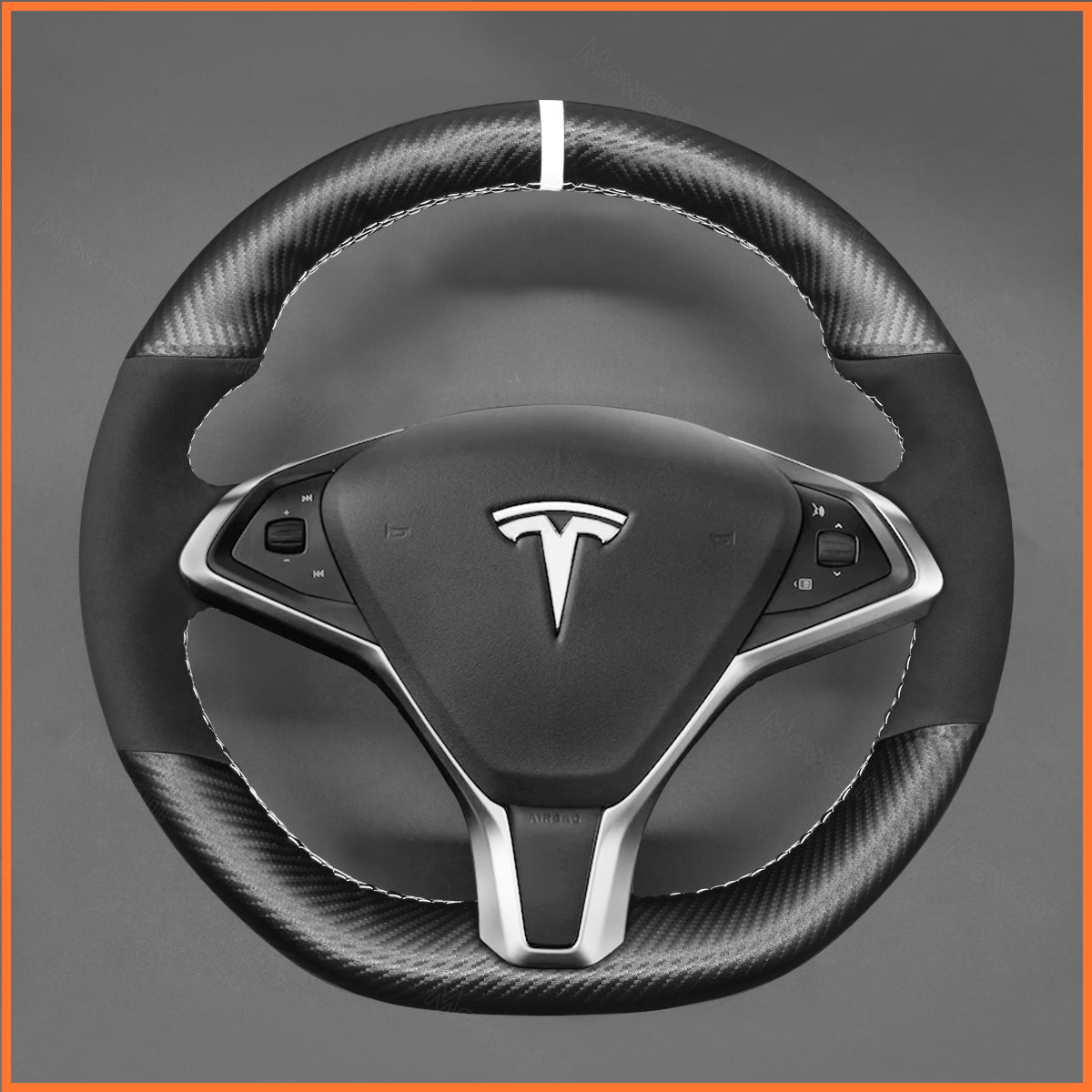 Rundes Tesla Model S oder Model X Lenkrad vor der Oberflaechenerneuerung