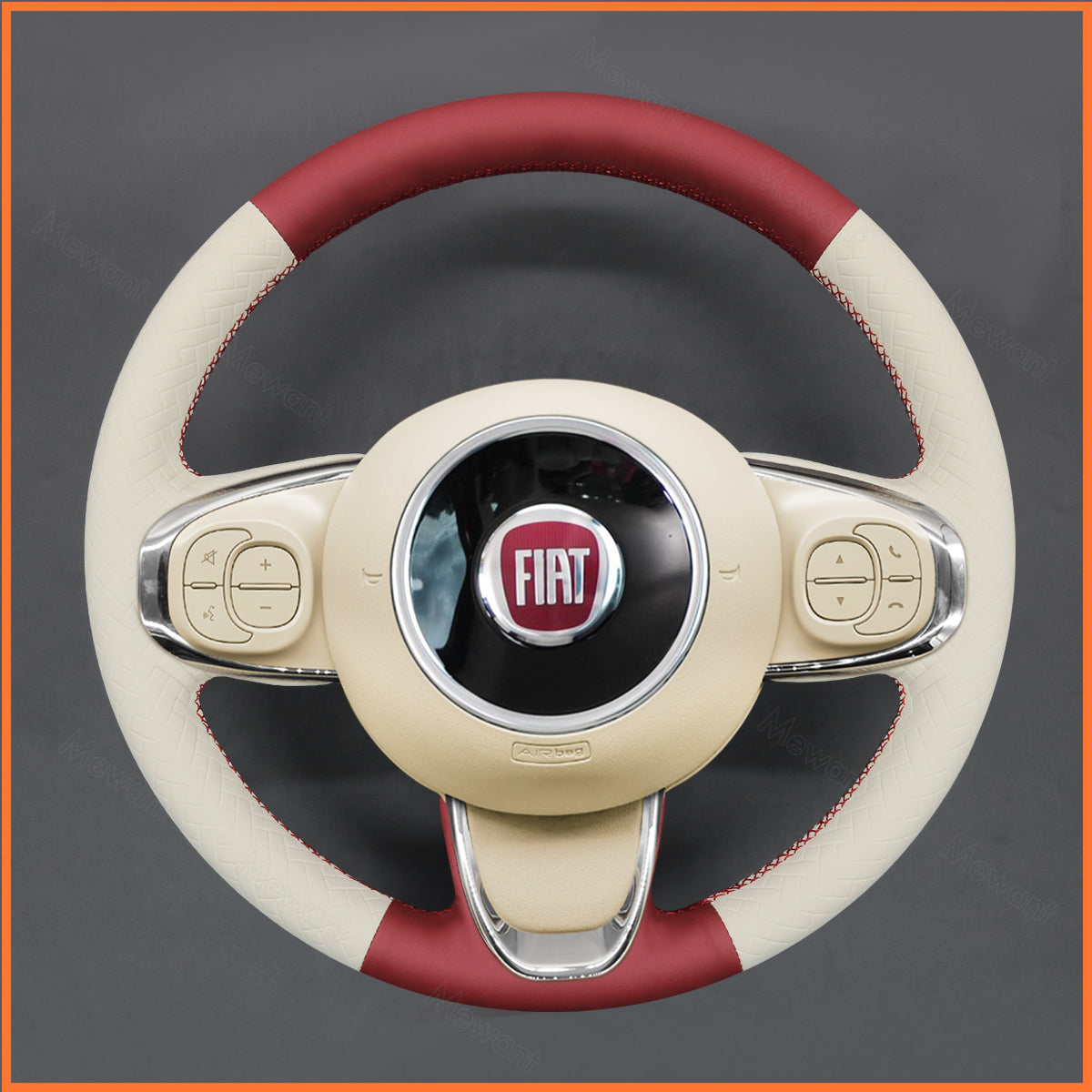MEWANT steering wheel cover for Fiat 500 2015-2021 / 500C 2016-2021