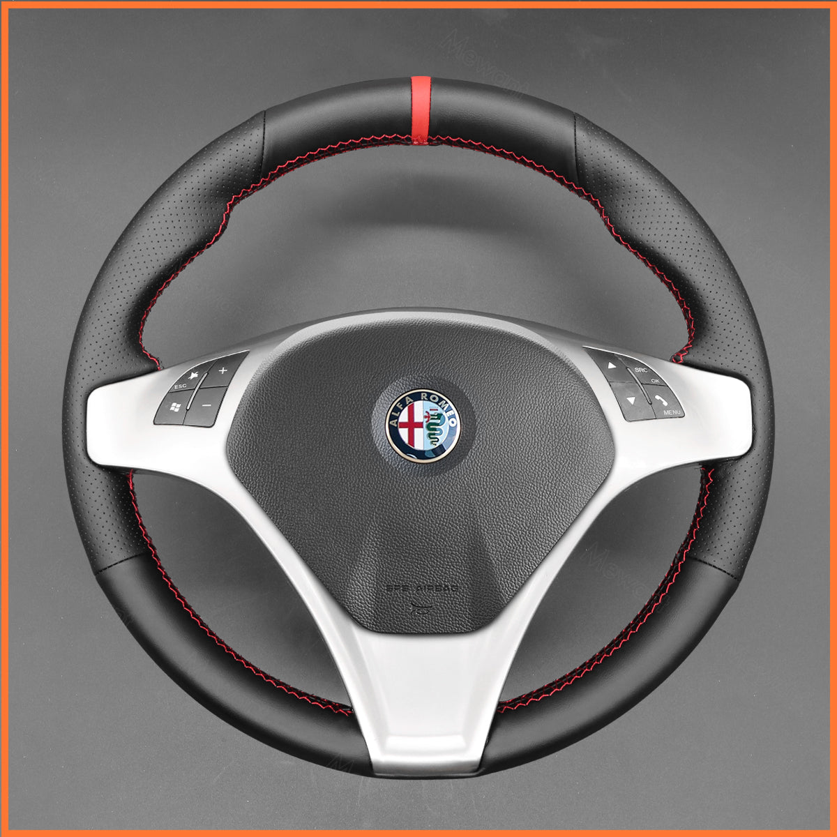 MEWANT Lenkradbezug für Alfa Romeo Giulietta 2010-2014 / MiTo 2008-2015 per Hand Nähen Mikrofaserleder Lenkradschoner
