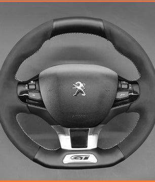 MEWANT Lenkradbezug für Peugeot 208 (GTi/GT Line/GT) 2013-2019 / 308 (GT/GTi/GT Line) 2014-2021 / 308 SW (GT/GT Line) 2015-2021 / 2008 (GT Line) 2015-2019