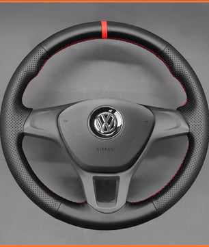 MEWANT Lenkradbezug für VW Amarok / T6 California / T6 Caravelle / T6 Kombi / T6 Multivan / T6 Transporter per Hand Nähen Lenkradschoner