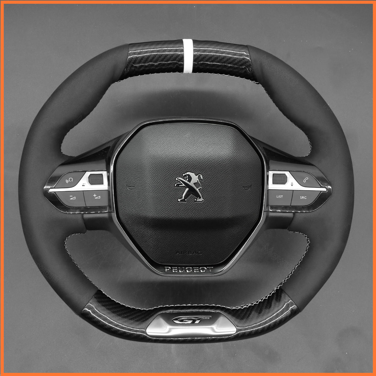 MEWANT Lenkradbezug für Peugeot 208 308 GT 308 SW 2008 GT/GT Line 2020-2022 / 508GT 508SW 5008 / Rifter (GT/GT Line) 2018-2022