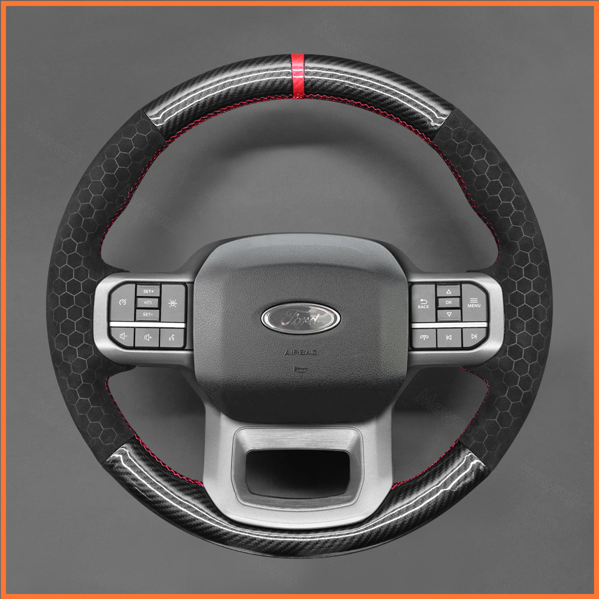 Steering wheel cover for Ford F-150 F150 2021-2024 / F-150 (Lightning) 2022-2024 / F-350 F350 2023-2024 / F-450 F450 2023-2024 / Expedition 2022-2024