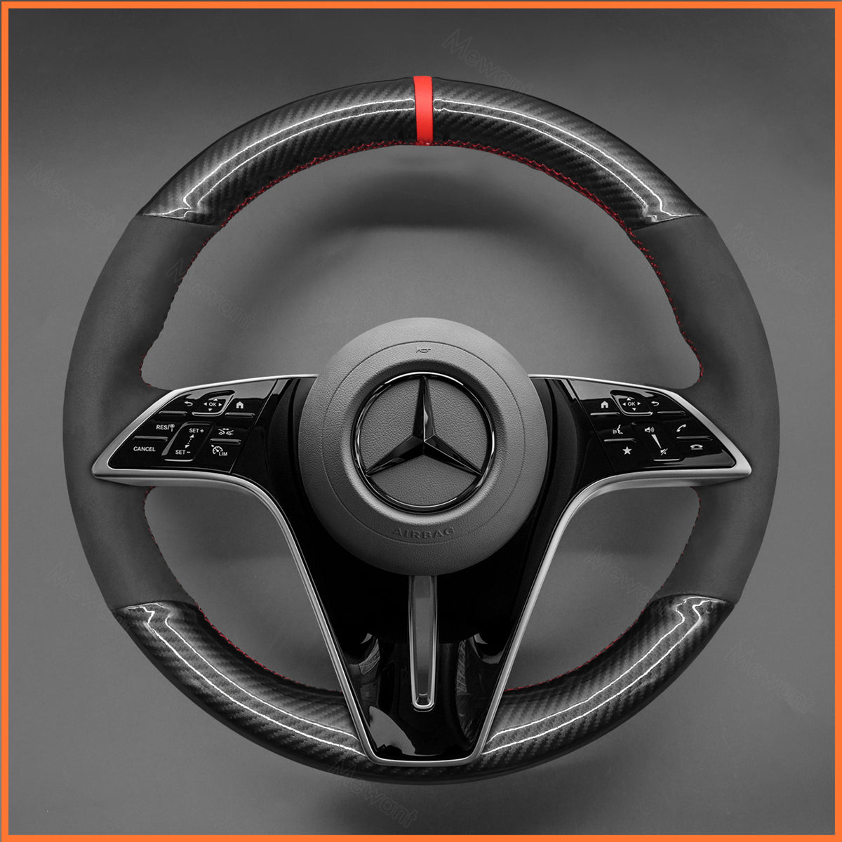 MEWANT steering wheel cover for Benz CLS-Class (C257) E-Class (W213) W214 2021-2023 EQS (V297) GLE-Class S-Class (W223)