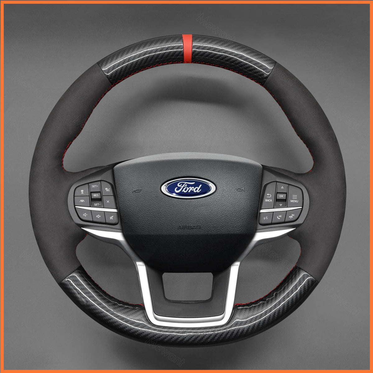 MEWANT Steering Wheel Cover for Ford Explorer 2020-2024