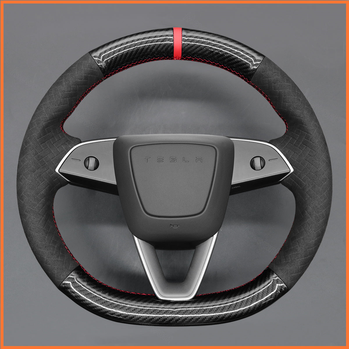 MEWANT Steering Wheel Cover for Tesla Model S 2022-2023 / Model X 2022-2023