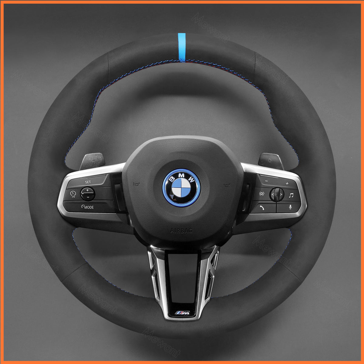 MEWANT Steering Wheel Cover for BMW (M Sport) 2 Series U06 (Active Tourer) 2022-2024 / X1 U11 X2 U10 2024