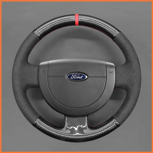 MEWANT Steering Wheel Cover for Fiesta MK6 2002-2008 Fusion 2002-2012 Transit Connect 2002-2013
