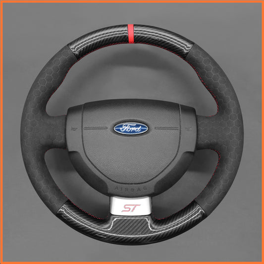 MEWANT Steering Wheel Cover for Fiesta MK6 ST RS 2002-2008 Fusion 2002-2012 Transit Connect 2002-2013