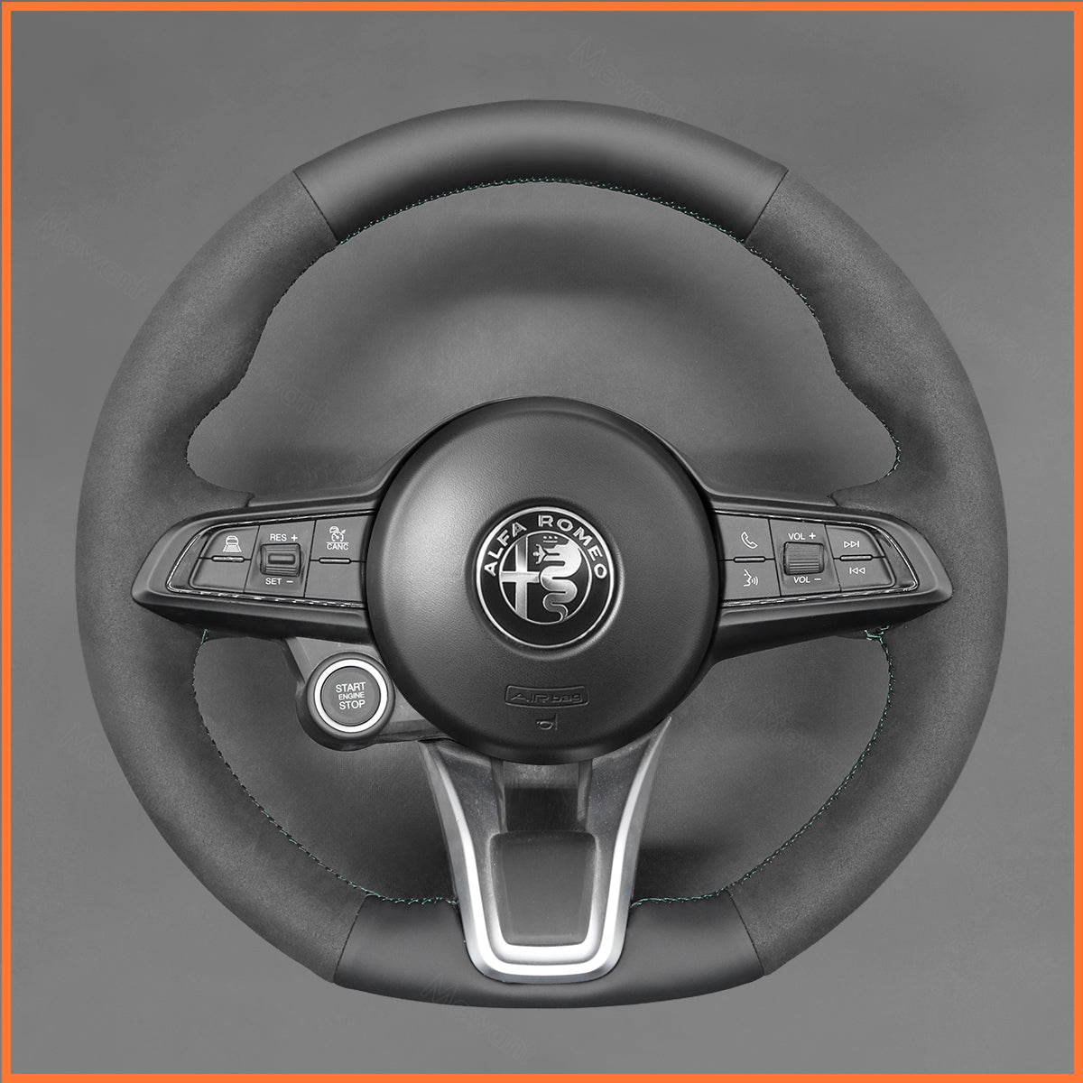 MEWANT Steering Wheel Cover for Alfa Romeo Giulia 2020-2022 / Stelvio 2020-2022 / Tonale 2022