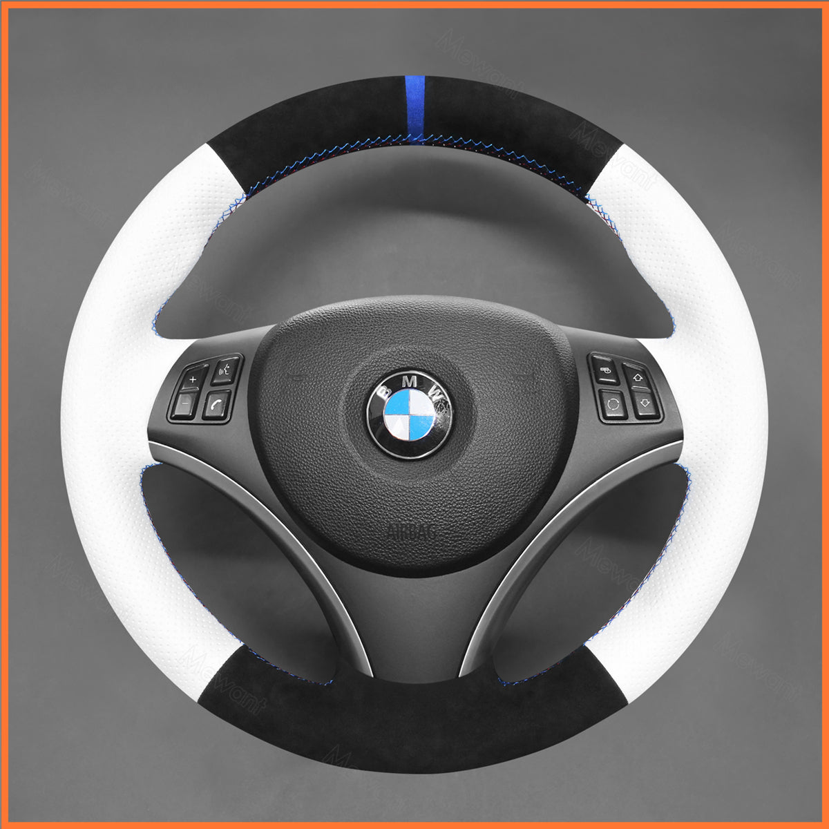 MEWANT steering wheel cover for BMW E87 E81 E82 E88 E82 E90 E91 E92 E93